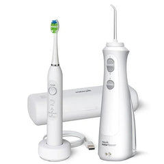 Sensonic Electric Toothbrush and Cordless Pearl Water Flosser Combo – White (STW-03-WF-13)